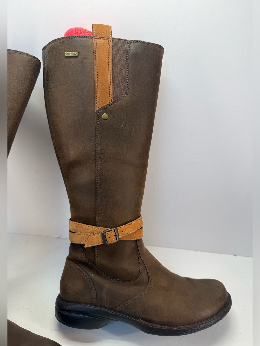 Merrell Captiva Buckle Down waterproof Dark Brown Knee high Leather Boots size 7 - Picture 9 of 14